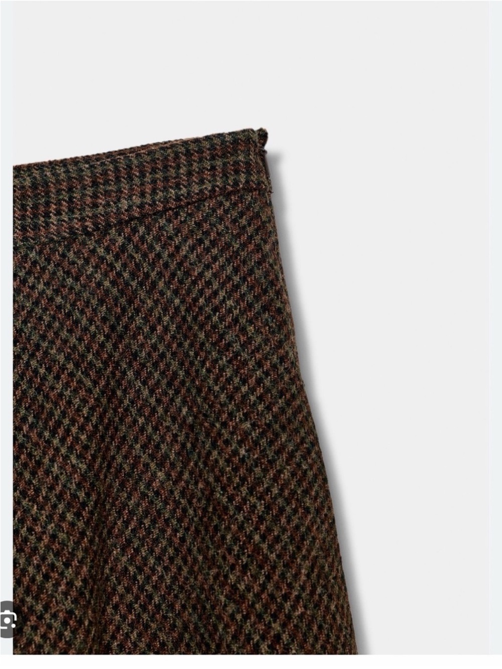 🍁BNWT ZARA ZW Collection 💯% WOOL Houndstooth Layered Limited Edition Skirt- RARE - Picture 4 of 5